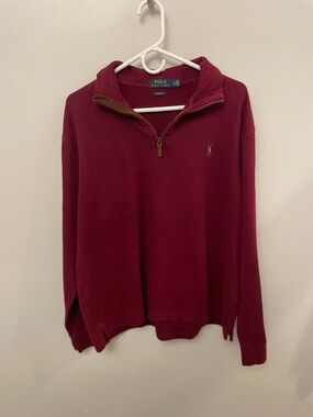 Ralph Lauren Men's Wine Quarter-Zip Sweater